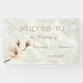 Romantic Elegant Magnolia, Marble Wedding Banner (Horizontaal)