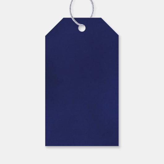 Romantic Elegant Navy Blue Roos Weddenschap Cadeaulabel (Achterkant)