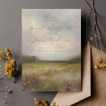 Romantic Elegant Non Photo Fall Wedding Save The Date<br><div class="desc">Romantische en elegante herfst bespaart de datakaart met een impressionistisch schilderij van een weidelandschap met bloemen in zacht licht en romantische kleuren met een dramatische hemel. De namen van het paar in verfijnd kalligrafiekmanuscript. De doopvont kan in het ontwerphulpmiddel worden veranderd als u houdt van! De perfecte keuze voor een...</div>