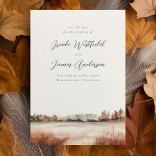 Romantic Elegant Non Photo Fall Wedding Save The Date