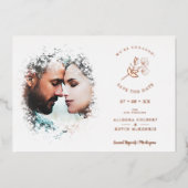 Romantic Elegant Overlay Misty Effect Foto Folie Uitnodiging (Voorkant)