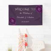 Romantic Elegant Paarse Rozen Wedding Banner (Insitu)