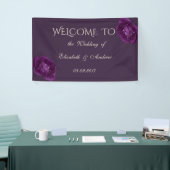 Romantic Elegant Paarse Rozen Wedding Banner (Beurs)
