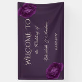 Romantic Elegant Paarse Rozen Wedding Banner (Verticaal)