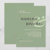 Romantic Elegant Plain Sage Green Wedding Kaart (Voorkant / Achterkant)