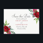 Romantic Elegant Red Rose Sparen de datumkaart Save The Date<br><div class="desc">Romantic Elegant Red Rose Save the date card Modern Elegant Simple romantic bruiloft Red Rose,  Pink Rose,  Red Floral Wedding,  Pink Floral Wedding Matching collectie in Niche and Nest store.</div>