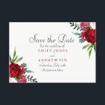 Romantic Elegant Red Rose Sparen de datumkaart Save The Date<br><div class="desc">Romantic Elegant Red Rose Save the date card Modern Elegant Simple romantic bruiloft Red Rose,  Pink Rose,  Red Floral Wedding,  Pink Floral Wedding Matching collectie in Niche and Nest store.</div>