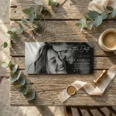 Romantic ELEGANT Script Photo Wedding Save The Date