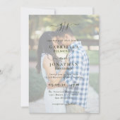 Romantic Elegant Two Photo Monogram Wedding Invit Kaart (Voorkant)