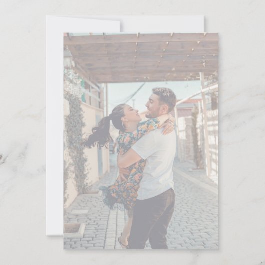 Romantic Elegant Vellum Overlay 2 Fotohuwelijk Kaart (Achterkant)