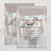 Romantic Elegant Vellum Overlay 2 Fotohuwelijk Kaart (Voorkant / Achterkant)
