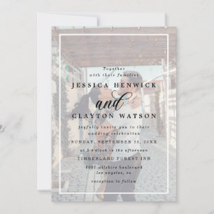 Romantic Elegant Vellum Overlay 2 Fotohuwelijk Kaart