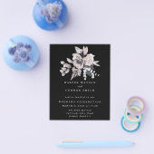 Romantic Elegant Waterverf Budget Floral Wedding Flyer (Enkel)