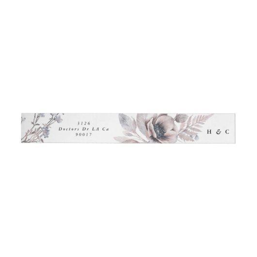 Romantic Elegant Waterverf Floral Wedding Address (Individueel)