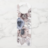 Romantic Elegant Waterverf Floral Wedding Flessenhanger (Achterkant)