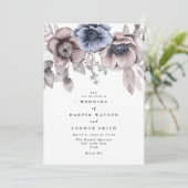 Romantic Elegant Waterverf Floral Wedding Kaart (Staand voorkant)