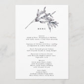 Romantic Elegant Waterverf Floral Wedding Menu (Voorkant)