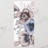 Romantic Elegant Waterverf Floral Wedding Programmakaart (Achterkant)