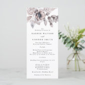 Romantic Elegant Waterverf Floral Wedding Programmakaart (Staand voorkant)