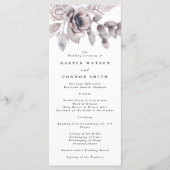 Romantic Elegant Waterverf Floral Wedding Programmakaart (Voorkant)