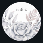 Romantic Elegant Waterverf Floral Wedding Ronde Sticker<br><div class="desc">Romantic Elegant Waterverf Floral Wedding Classic Round Sticker</div>