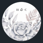Romantic Elegant Waterverf Floral Wedding Ronde Sticker<br><div class="desc">Romantic Elegant Waterverf Floral Wedding Classic Round Sticker</div>
