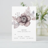 Romantic Elegant Waterverf Floral Wedding RSVP Kaartje (Staand voorkant)