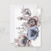 Romantic Elegant Waterverf Floral Wedding RSVP Kaartje (Achterkant)