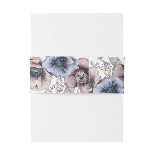 Romantic Elegant Waterverf Floral Wedding Uitnodigingen Wikkel (Achterkant Voorbeeld)