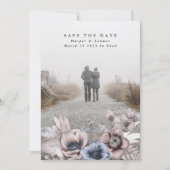 Romantic Elegant Waterverf Muted Floral Save The Date (Voorkant)