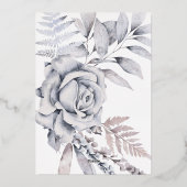 Romantic Elegant Waterverf Muted Floral Wedding Folie Uitnodiging (Achterkant)
