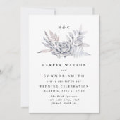 Romantic Elegant Waterverf Muted Floral Wedding Kaart (Voorkant)