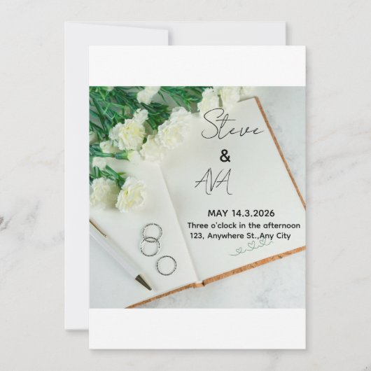 Romantic Elegant Wedding Invitation | Soft & Timel Kaart (Voorkant)