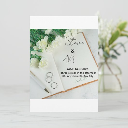 Romantic Elegant Wedding Invitation | Soft & Timel Kaart (Staand voorkant)