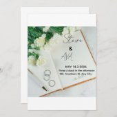 Romantic Elegant Wedding Invitation | Soft & Timel Kaart (Voorkant / Achterkant)