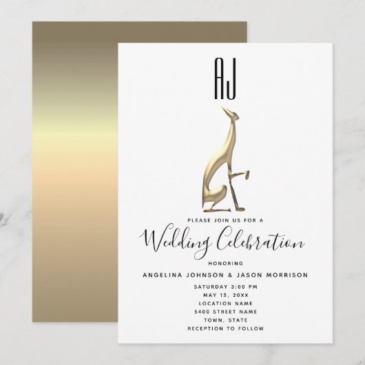 Romantic Elegant Wedding Kaart (Voorkant / Achterkant)