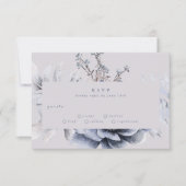 Romantic Elegant Winter Floral Wedding RSVP-kaart RSVP Kaartje (Voorkant)