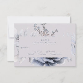Romantic Elegant Winter Floral Wedding RSVP-kaart RSVP Kaartje