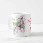 Romantic Elephants Love Romeo and Juliet Jouw naam Koffiemok (Voorkant links)