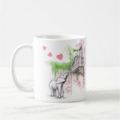 Romantic Elephants Love Romeo and Juliet Jouw naam Koffiemok (Links)