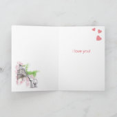 Romantic Elephants Romeo en Juliet Valentijnsdag Feestdagen Kaart (Binnen)