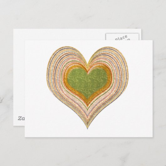Romantic Emerald Gold Heart Briefkaart (Voorkant / Achterkant)