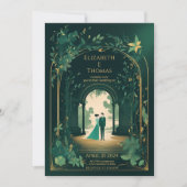 Romantic Emerald Green en Gold. Kaart (Voorkant)