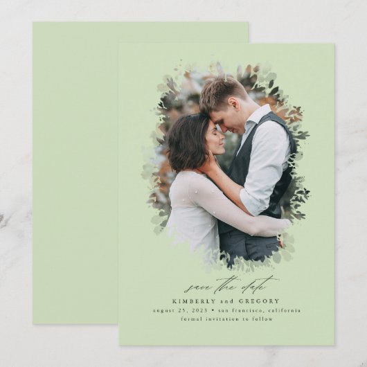 Romantic en Dreamweaver sparen de Foto van de Datu Save The Date (Voorkant / Achterkant)