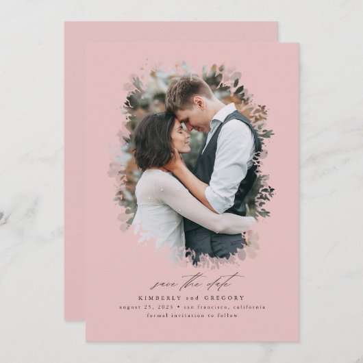 Romantic en Dreamweaver sparen de Foto van de Datu Save The Date (Voorkant / Achterkant)