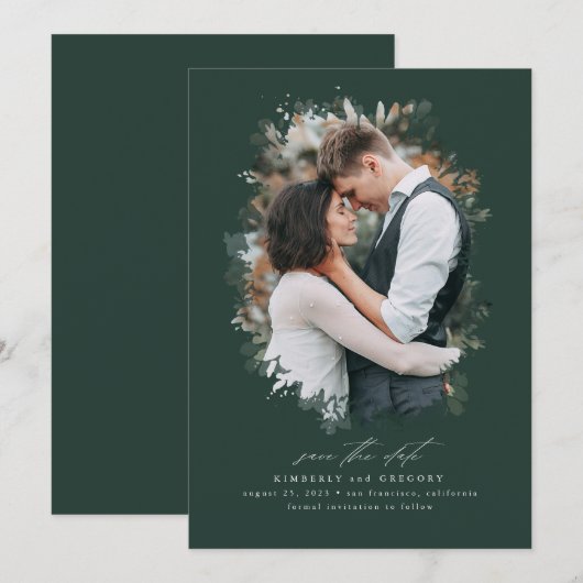 Romantic en Dreamweaver sparen de Foto van de Datu Save The Date (Voorkant / Achterkant)