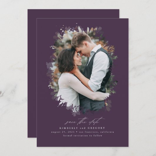 Romantic en Dreamweaver sparen de Foto van de Datu Save The Date (Voorkant / Achterkant)