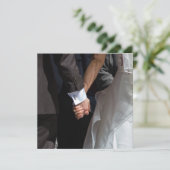 Romantic en Elegant Wedding Couple Holding Hands Kaart (Staand voorkant)