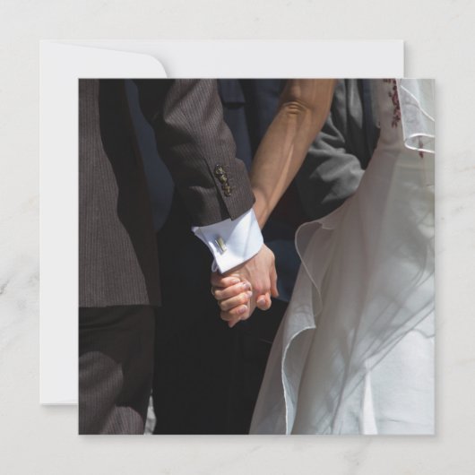 Romantic en Elegant Wedding Couple Holding Hands Kaart (Voorkant)