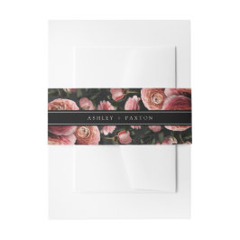 Romantic en Moody Pink Bouquet Invitation Belly B Uitnodigingen Wikkel